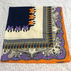 MOSI Orange Purple Blue Indigo Cream Scarf Imitation Silk
